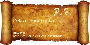 Poksi Henrietta névjegykártya